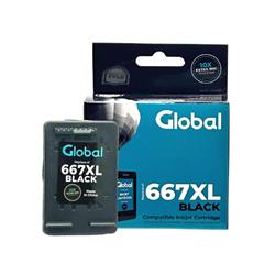 CARTUCHO GLOBAL HP 667XL NEGRO 18ML